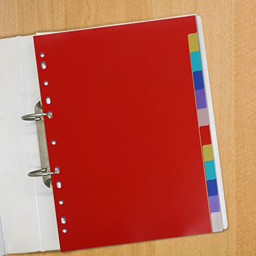 48 Tab Binder Dividers 3 Ring Plastic Binder Dividers with Tabs, Multicolor Notebook Dividers for 2/3/4/11 Ring Binders, Letter Size (8.2×11.6 Inch) - size: 4 Set/48 Pcs