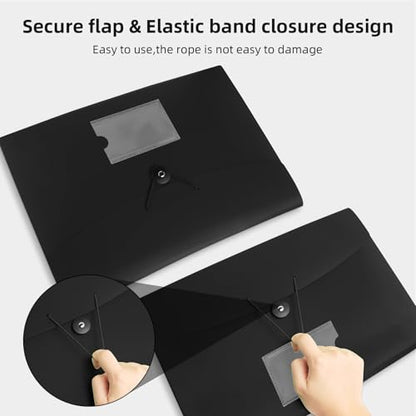 Accordian File Organizer 7 Pocket Expanding File Folder with Labels, Plastic Expandable File Folder for Documents Letter Size A4 Papers - 2-Pack Black - size: 2-Pack 7 Pocket