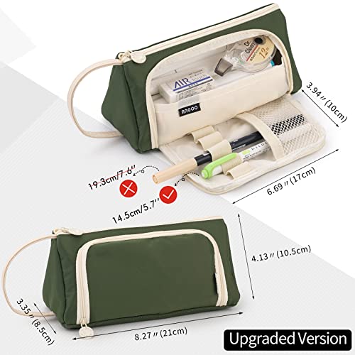 EASTHILL Big Capacity Pencil Case Pouch Pen Case Simple Stationery Bag School College Office Organizer for Teens Girls Adults Student - color: Deep Green XW