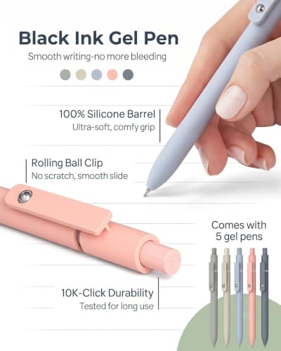 Nicpro 57 PCS Aesthetic Book Annotation Kit with Pen Case, 12 Dual Highlighters, 5 Gel Pens, 6 Mechanical Pencil, 2 Markers 1200PCS Transparent Sticky Notes and Tabs for Bible Study Student Stationary