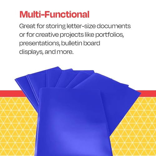 School Smart 2-Pocket Poly Folders with Fasteners, Blue, Pack of 25 - color: Blue, style: Fasteners