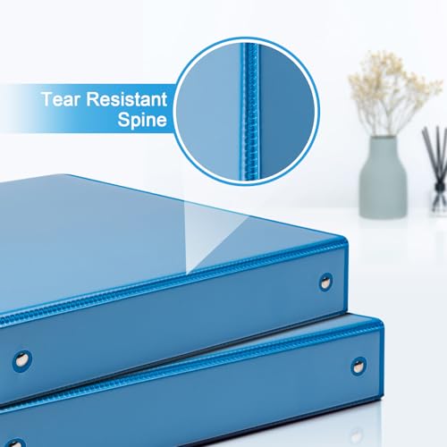 COMIX 3 Ring Binder 2 inch with Clear View Cover, 2" View Binder Holds 450 Sheets of US Letter Size Paper, 6 Pack (Light Blue) - color: Light Blue, size: 2 inch, style: 6-Pack