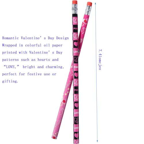 72PCS Valentine Wooden cased Pencils for Kids with Erasers, Wood Wedding Golf Pencils for School,Drawing,Gift (72PCS, Valentine's Day) - style: Valentine's Day