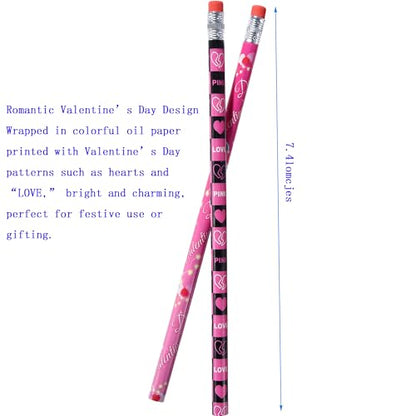 72PCS Valentine Wooden cased Pencils for Kids with Erasers, Wood Wedding Golf Pencils for School,Drawing,Gift (72PCS, Valentine's Day) - style: Valentine's Day