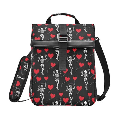 MNSRUU Insulated Lunch Bags Women Men, Romantic Skull Gothic Portable Reusable Thermal Meal Tote Cooler Bag Organizer, Adjustable Shoulder Strap, Handle - color: Skulls 172