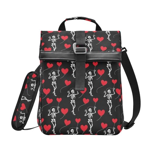 MNSRUU Insulated Lunch Bags Women Men, Romantic Skull Gothic Portable Reusable Thermal Meal Tote Cooler Bag Organizer, Adjustable Shoulder Strap, Handle - color: Skulls 172