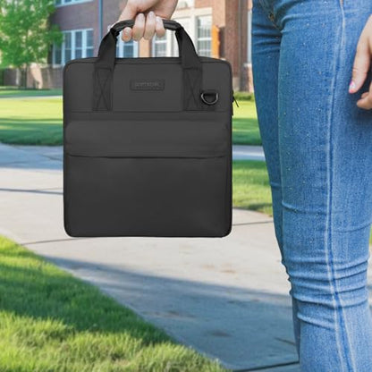 3 Ring Zipper Binder, Durable School Zip Binder, 2" 500 Sheets | Sturdy organizer with strap & pockets fits laptops. Internal pouch keeps daily tech gear easy to carry. - color: Black