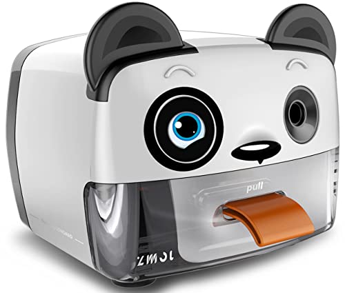 ZMOL Plug-in Pencil Sharpener for No.2 and Colored Pencils,Cute Heavy Duty | Auto Stop, Panda-Style Housing for Kids, 3 Adjustable Modes,Large Shavings Bin for Home/Classroom/School - color: Panda
