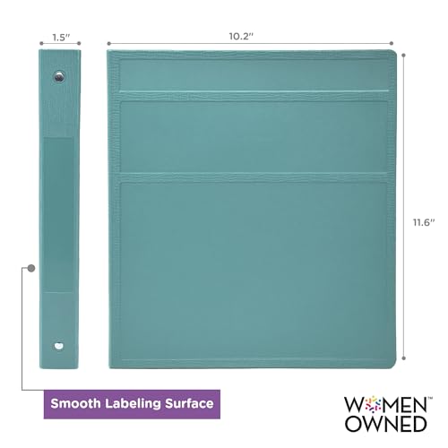 Carstens 1-Inch Heavy Duty 3-Ring Binder - Side Opening, Powder Blue, Durable Plastic, Precision No-Gap Rings, Waterproof Cover, No Pockets, Holds 125 US Letter Sheets, BPA-Free, Made in USA (8704-3R) - color: Light Blue, size: Individual