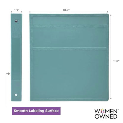 Carstens 1-Inch Heavy Duty 3-Ring Binder - Side Opening, Powder Blue, Durable Plastic, No-Gap Rings, Waterproof Cover No Pockets, Holds 125 US Letter Sheets, BPA-Free, Made in USA (8704-3R) Case of 18 - color: Light Blue, size: Case of 18