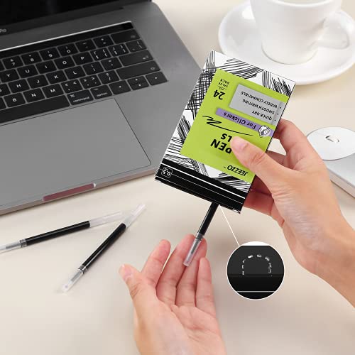 Gel Ink Refills for Retractable Click Pens, Medium Point Pen Refills | Pen Refills Compatible with Pilot G2 Pentel Energel Jetstream Sharpie S-Gel Uniball Signo Zebra Sarasa (black, 0.7mm, 24 pcs) - color: Black, size: 0.7MM