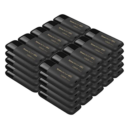 TEAMGROUP C175 128GB 50 Pack USB 3.2 Gen 1 (USB 3.1/3.0) Read 100MB/s Flash Thumb Drive, External Data Storage Memory Stick Compatible with Computer/Laptop Matte Black TC1753128GB25 - size: 128GB (50-Pack)
