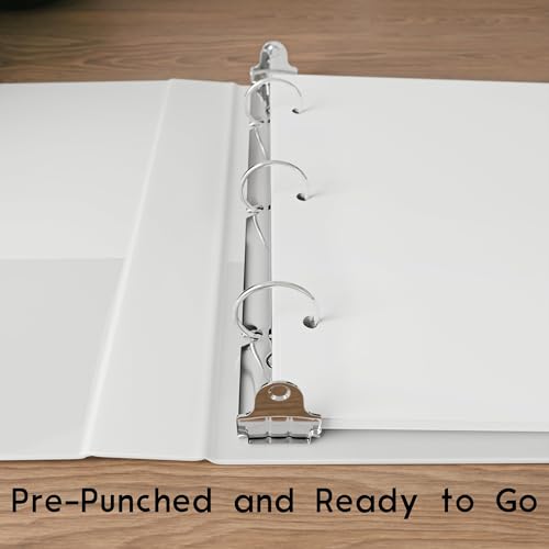 Half Letter 3-Hole Punched Blank Paper, 200 Sheets, 120 GSM, Loose Leaf, 5.5 x 8.5 inch, for Printing Custom Templates and DIY Planning