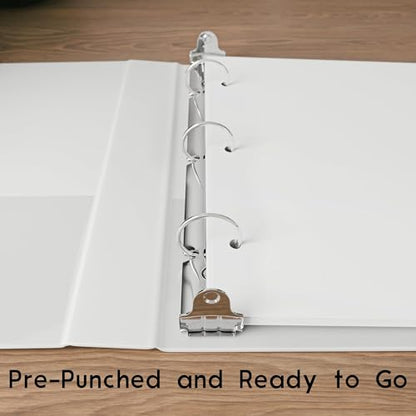 Half Letter 3-Hole Punched Blank Paper, 200 Sheets, 120 GSM, Loose Leaf, 5.5 x 8.5 inch, for Printing Custom Templates and DIY Planning