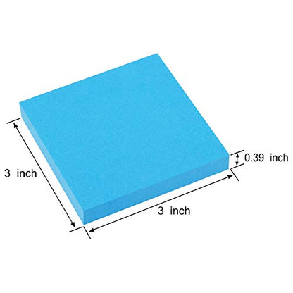 ZCZN 400 Sheets Pop-up Sticky Notes, 3 x 3 Inches, 4 Pads Bright Color Self-Stick Notes, 100 Sheets/Pad, Blue - color: Blue