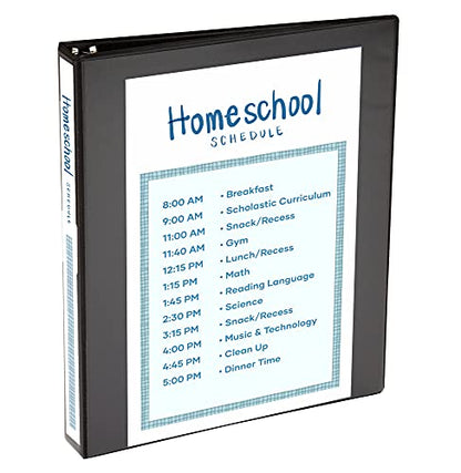 Avery Standard View 3 Ring Binder, 1" Round Rings, 175-Sheet Capacity, 1.4 Inch Wide Spine, 1 Black Binder, Ideal for Lightweight Organization and Occasional Referencing (05710) - size: 1"