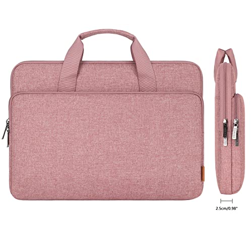 DOMISO 17 inch Carrying Cases for Mobile Computers, Laptop Sleeve Protective Case Cover Compatible with 17-17.3 inch HP Dell ASUS Lenovo Chromebook, Waterproof Computer Cases Bag with Handle, Pink - color: Pink, size: 17-17.3 inch