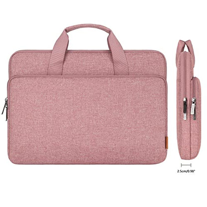 DOMISO 17 inch Carrying Cases for Mobile Computers, Laptop Sleeve Protective Case Cover Compatible with 17-17.3 inch HP Dell ASUS Lenovo Chromebook, Waterproof Computer Cases Bag with Handle, Pink - color: Pink, size: 17-17.3 inch
