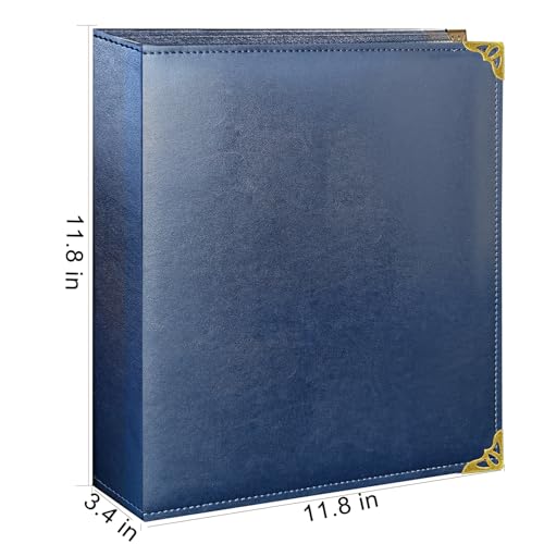 Large 2 Inch D-Ring 3 Ring Binder, Faux Leather, Blue | Faux leather inside and out; large cover fits 8.5 x 11 paper, sheet protectors, dividers, certificates, and files. - color: Blue, size: 2 Inch