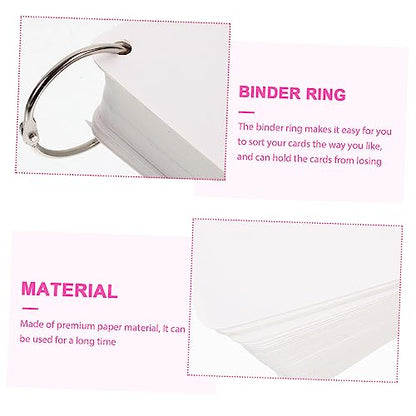 Hemoton Blank Index Cards with Pre-punched Memo Cards for Study and Note-taking Includes Metal Binder Rings for Students and Professionals - size: 9.8X9.8X0.01CM