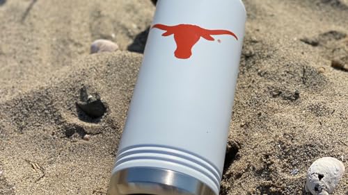 University of Texas at Austin 32oz Stainless Steel Double Walled White Beverage Bottle with Flip Straw Spout - College Gear for Playoff Season – For Office, Home or Auto – Show your Longhorn Pride - style: Texas / White