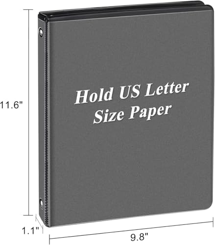 CIXILDTS 0.5-inch Round Ring Binder, Durable 1/2" 3 Ring Binder Fit Letter Size Paper, Black, 24-Pack - color: Black, size: 0.5", style: 24-Pack