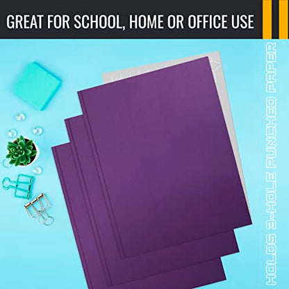 Better Office Products Purple Paper 2 Pocket Folders with Prongs, 50 Pack, Matte Texture, Letter Size Paper Folders, 50 Pack, with 3 Metal Prong Fastener Clips, Purple - color: Purple
