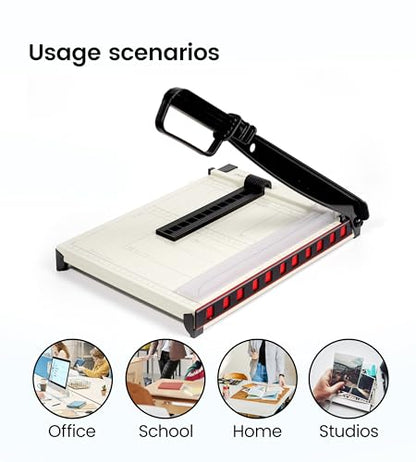Paper Cutter,Paper Trimmer12" Cutting Length Heavy Duty Guillotine Paper Slicer with Safety Guard and Magnetic Guide Rail,12 Sheets Capacity,Ideal for Offices,Homes,Printing Shops,Photo Studios