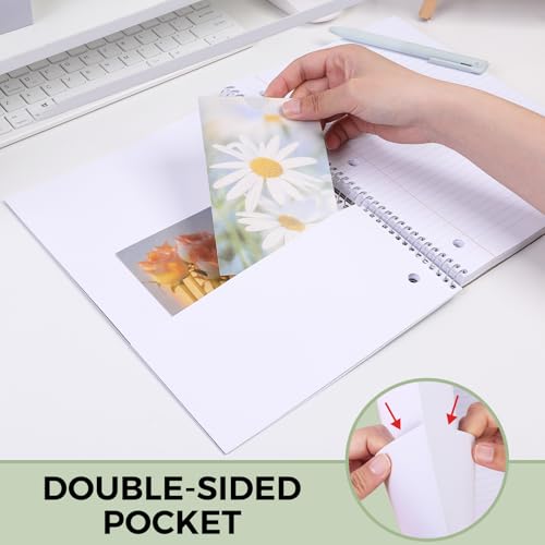 SKYDUE 8"x10.5" Spiral Notebook - College Ruled 100 Sheets, 1 Subject Notebook for School & Office, 3-Hole Punched Paper, Green - color: Green