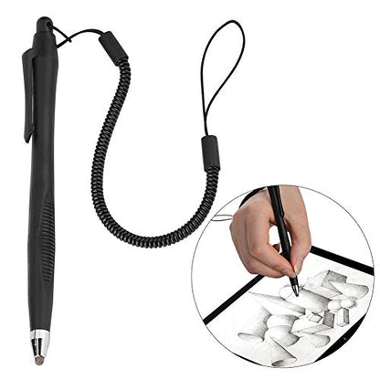 Xiaokeis 2 Pcs Portable Spring Rope Stylus Pen, Scratch Proof Pen with Stylus Tip Touch Pen for Touchscreen, Stylus Pen for Touch Screens Touch Pen for Drawing, Sketching and Note-Taking(Black)