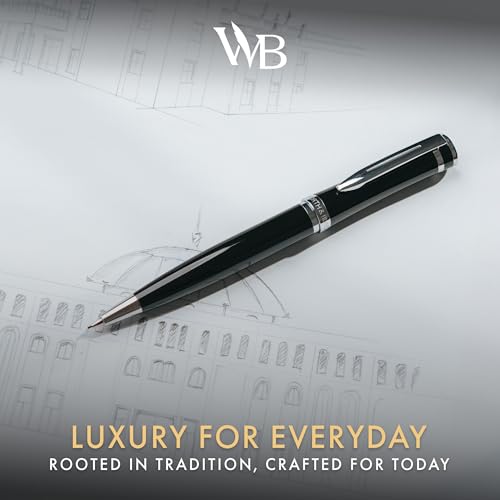 Wordsworth and Black Mechanical Pencil Graphite Lead- Stunning Luxury Metal Pencil, Black Lacquer Chrome Finish, 0.7mm Led, Best Gift Set for Men & Women, Professional Executive Office Pencils - color: Black Chrome