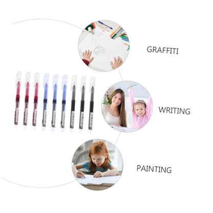 Lurrose 9pcs Quick-drying Gel Pen for School Office Smooth Writing Portable Sign Pens for Exams Journaling Creative Projects
