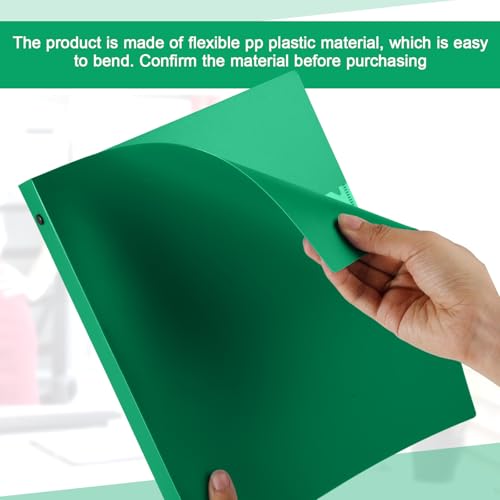 Henoyso 36 Pcs Green 1.5 Inch 3 Ring Plastic Binder Bulk, 1 1/2 Inch Soft Flexible Binders Three Round Rings Fit 8.5x11 Papers for School Office Home File Organization Supplies - color: Green