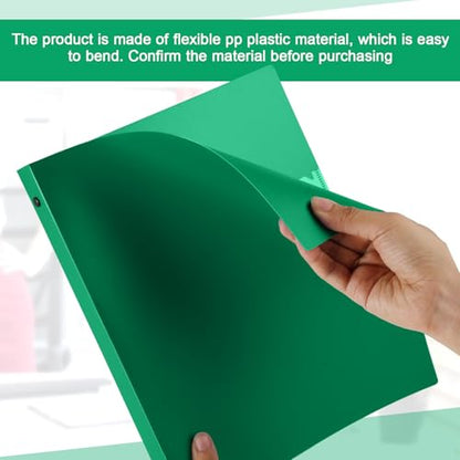 Henoyso 36 Pcs Green 1.5 Inch 3 Ring Plastic Binder Bulk, 1 1/2 Inch Soft Flexible Binders Three Round Rings Fit 8.5x11 Papers for School Office Home File Organization Supplies - color: Green