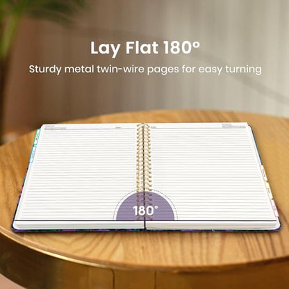 Large Spiral Lined Notebook for Work with Dividers & Tabs, 8.5"x11" Hardcover 5 Subject Notebook, College Ruled, 280 Pages, Starlit Valley - color: H - Starlit Valley