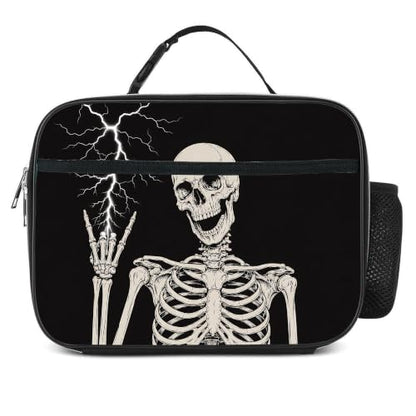 Goth Skull Lunch Bag Insulated Reusable Lunch Box Kids Girls Boys Cooler Thermal Tote Bag For Men Women School Work Picnic - color: Goth Skull