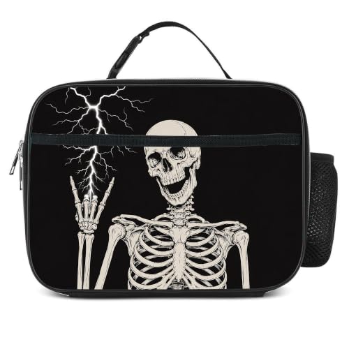 Goth Skull Lunch Bag Insulated Reusable Lunch Box Kids Girls Boys Cooler Thermal Tote Bag For Men Women School Work Picnic - color: Goth Skull