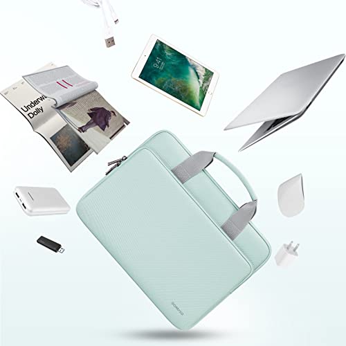 DOMISO 17 inch Laptop Sleeve Protective Case Cover Compatible with 17-17.3 inch HP Dell ASUS Lenovo Chromebook,Waterproof Computer Cases Bag with Handle,Mint Green - color: Mint Green, size: 17-17.3 inch
