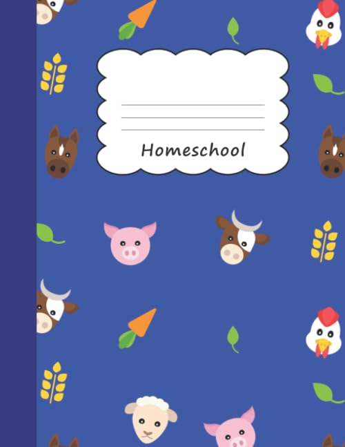 Homeschool: Animal Farm Large Blank Primary Handwriting Learn to Write Practice Paper | Creative Horse Sheep Pig Cow Carrot Livestock Farming & Zoo ... Learning | Use Imagination to Create Tales