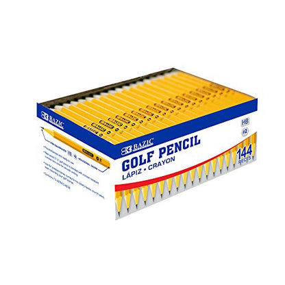 BAZIC PRODUCTS Pre-Sharpened #2 Golf Pencils, Hexagon Wood, 12-Case | HB graphite core, break-resistant, 3.5 in mini barrel, surveys, lottery, church, events, golf scores - size: 1 Count (Pack of 12)