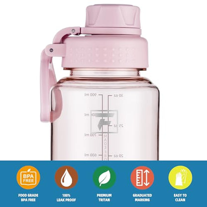 Fanhaw 32 oz Clear BPA-Free Tritan Water Bottle with Fast-Flow Spout Lid, BPA-Free & Leak-Proof Wide-Mouth Reusable Bottle for Gym, School & Office, Back to School Essentials (Cherry Blossom) - color: Cherry Blossom, style: 32 Ounces