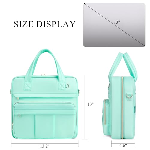 Zipper Binder | 3 Inch O-Ring, 600 Sheet Capacity Trapper Keeper with Shoulder Strap & Handle, Binder Bag with Multiple Storage Pockets, Fits 13" Laptop (Mint Green) - color: Mint Green