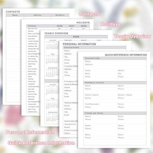 Planner 2026-2027, Weekly and Monthly Academic Planner, Jul 2026 - Jul 2027, 8.5"x11" Large Hardcover Daily Planner Calendar with Tabs for Women, Year Planning Agenda for Teacher and Student (Flowers-1) - color: Flowers-1