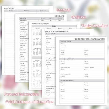 Planner 2026-2027, Weekly and Monthly Academic Planner, Jul 2026 - Jul 2027, 8.5"x11" Large Hardcover Daily Planner Calendar with Tabs for Women, Year Planning Agenda for Teacher and Student (Flowers-1) - color: Flowers-1