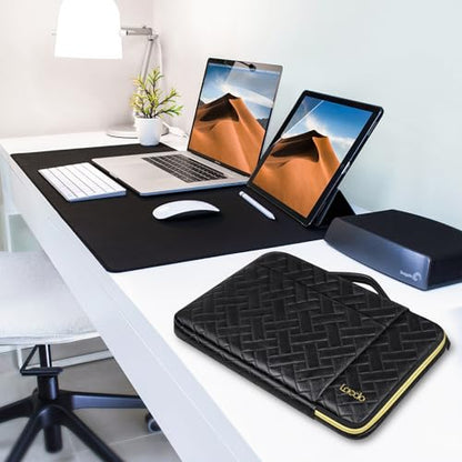 Lacdo 360° Protective Laptop Sleeve Case for 14 inch New MacBook Pro M5 Pro/Max A3426 A3427 (2026), M5/M4/M3/M2/M1 A3434 A3112 A3401 A3185 A2918, 13.8 inch Surface Laptop Computer Bag, Elegant Black - color: Elegant black, size: New MacBook Pro 14 Inch