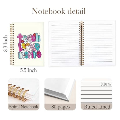 Teachers Gifts Spiral Notebooks, Teacher Appreciation Gift Notebook for Note Taking, College Ruled Spiral Journal Notebook Women Gift, 5.5x8.3 Inch - color: Gifts