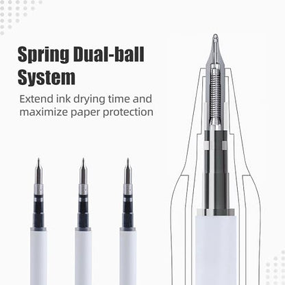Aesthetic Gel Ink Pens, 0.5mm Fine Point for Smooth Writing, 6 Pens + 3 Refills No Smear & Bleed Quick Dry, Retractable, Ideal for Journaling and Note-Taking, Stylish Office and School Supplies - size: 6Pens + 3Refills