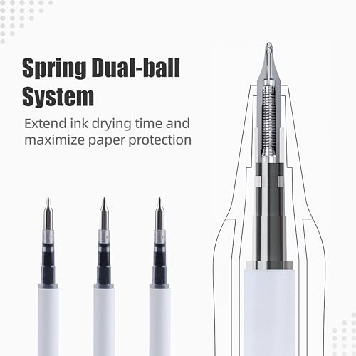 KALARA Aesthetic Gel Ink Pens, 0.5mm Fine Point for Smooth Writing, 6 Pens + 1 Refill No Smear & Bleed Quick Dry, Retractable, Ideal for Journaling and Note-Taking, Stylish Office and School Supplies - size: 6Pens + 1Refill