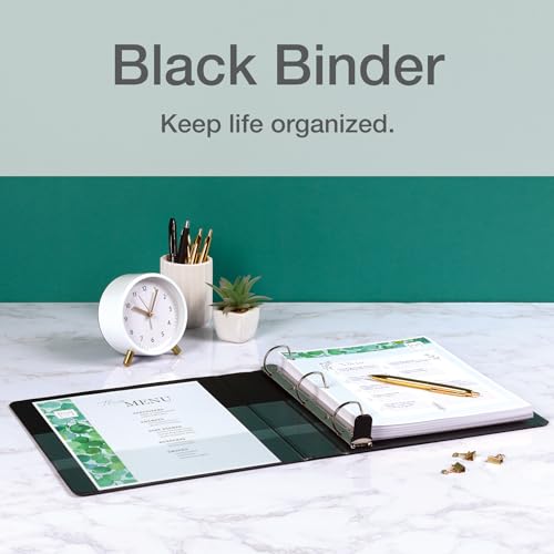Cardinal 3 Ring Binder, 1.5 Inch Premier Easy Open Binder, ONE-Touch Locking Slant-D Rings, 400-Sheet Capacity, ClearVue Cover, PVC-Free, Black (10311) (Pack of 12) - size: 1.5-Inch (Pack of 12)