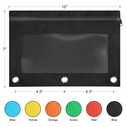 Shemira Pencil Pouch for 3 Ring Binder, 30 Pack Black Pencil Pouches Bulk, Binder Pencils Pouchs' with Smooth Zipper, Zipper Pencil Pouches, 3 Ring Binders' Pencils' Pouches' - color: Black